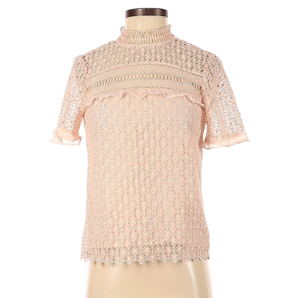 Zara pink cotton lace top x-small